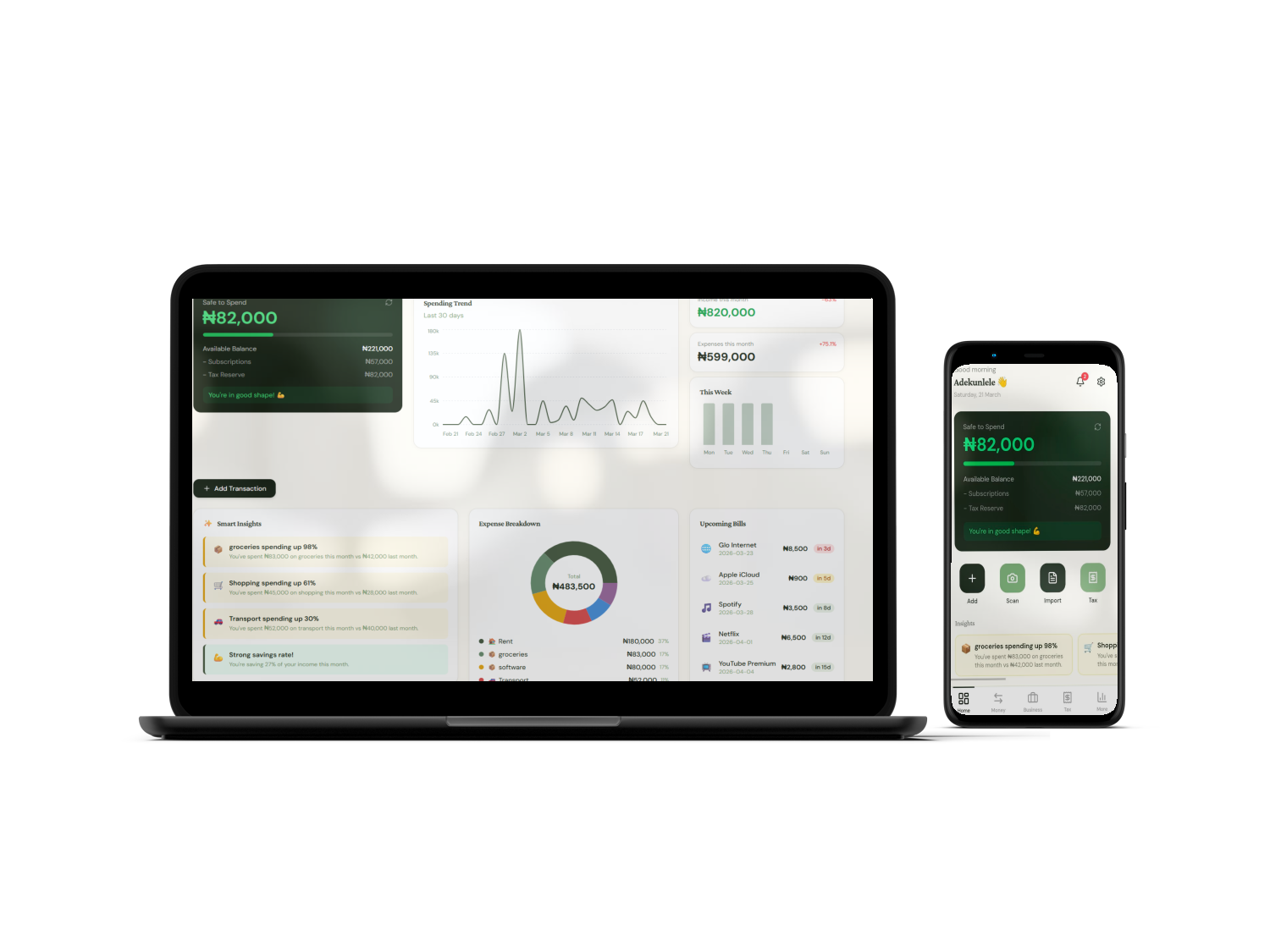 Erin App - Personal finance, business accounts, and tax filing