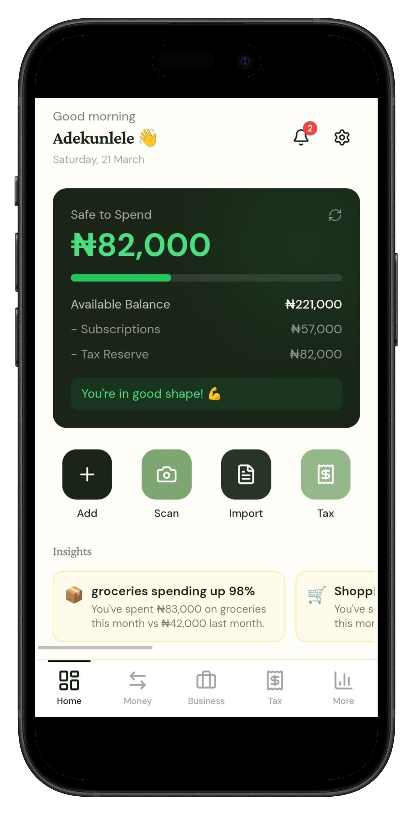 Erin Safe to Spend - Know what you can spend without worry